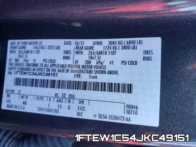 1FTEW1C54JKC49151 фото 2