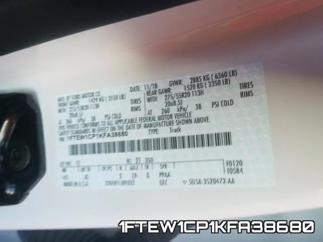 1FTEW1CP1KFA38680 фото 2