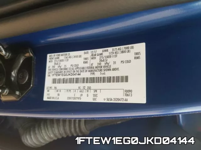 1FTEW1EG0JKD04144 фото 2