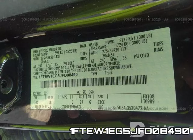 1FTEW1EG5JFD08490 фото 10