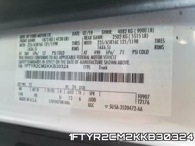 1FTYR2CM2KKB30324 фото 2
