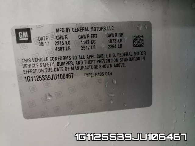 1G1125S39JU106467 фото 2