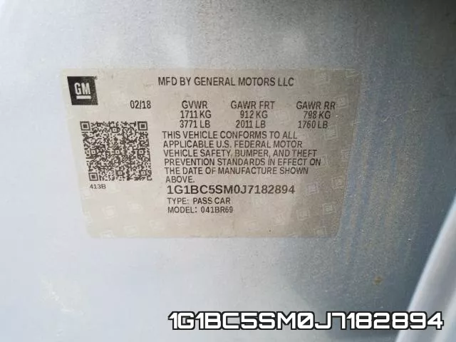 1G1BC5SM0J7182894 фото 2