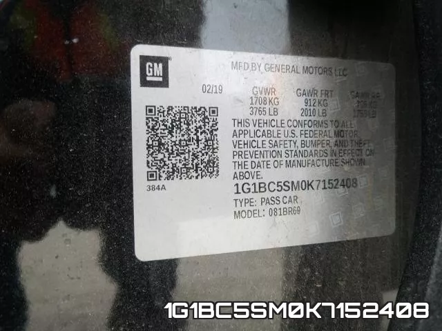 1G1BC5SM0K7152408 фото 2