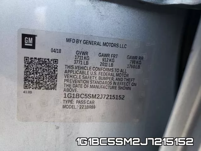 1G1BC5SM2J7215152 фото 2
