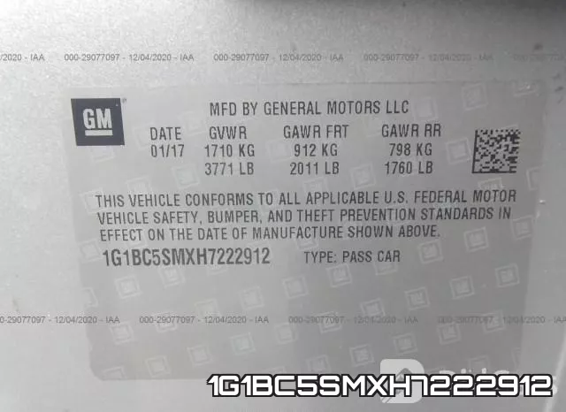 1G1BC5SMXH7222912 фото 10