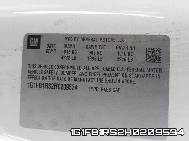 1G1FB1RS2H0209534 фото 2