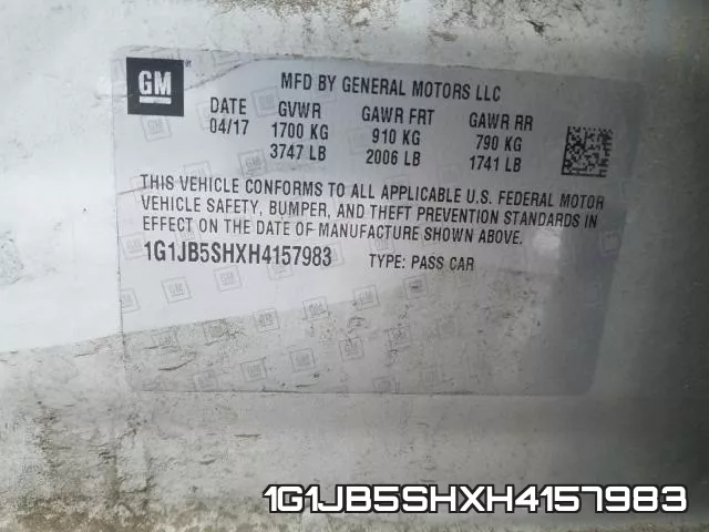 1G1JB5SHXH4157983 фото 2