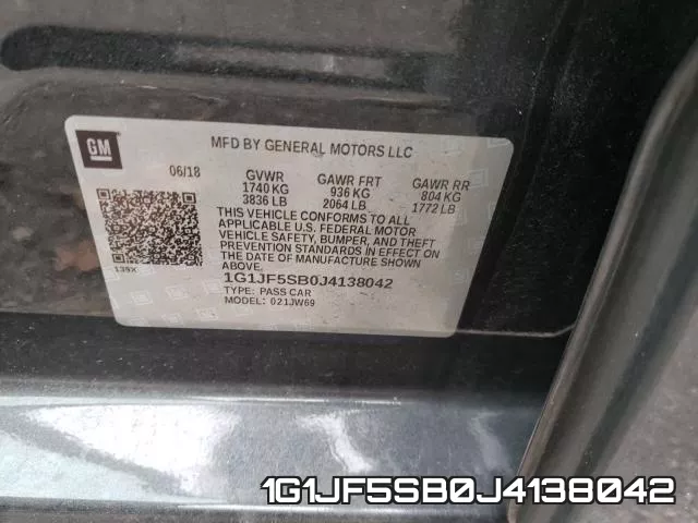 1G1JF5SB0J4138042 фото 2