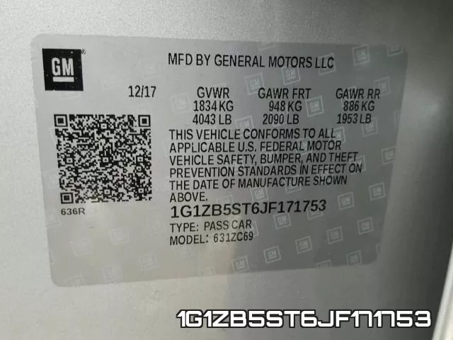 1G1ZB5ST6JF171753 фото 2