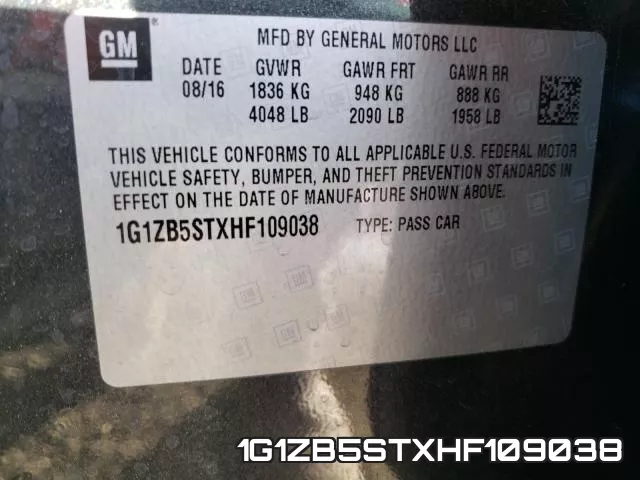 1G1ZB5STXHF109038 фото 2
