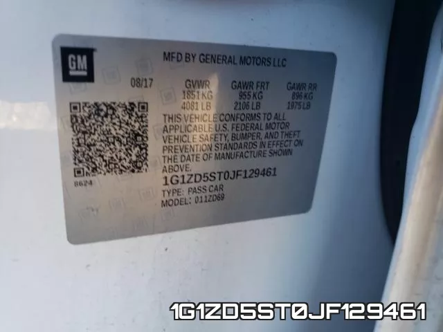 1G1ZD5ST0JF129461 фото 2