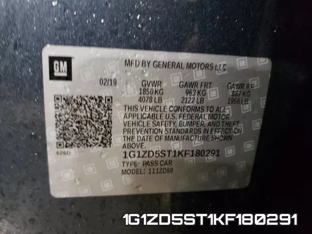 1G1ZD5ST1KF180291 фото 2