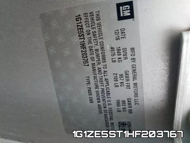 1G1ZE5ST1HF203767 фото 2