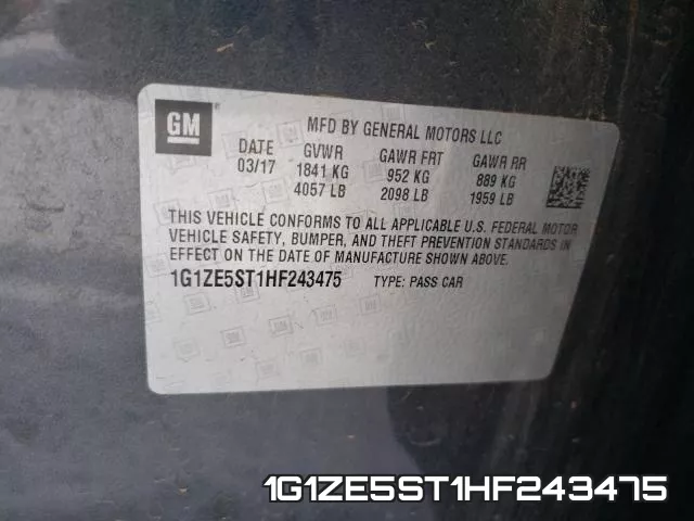 1G1ZE5ST1HF243475 фото 2