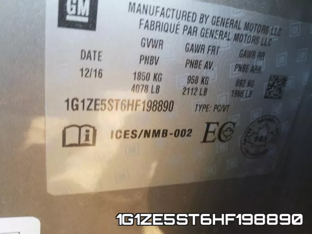 1G1ZE5ST6HF198890 фото 2