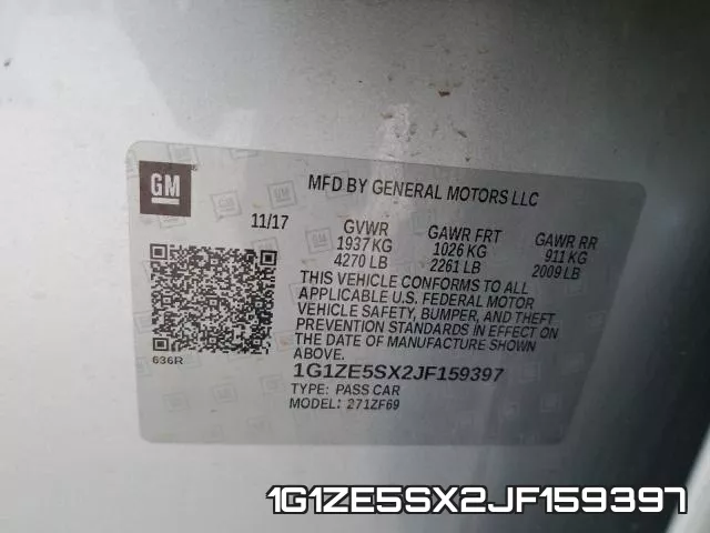 1G1ZE5SX2JF159397 фото 2