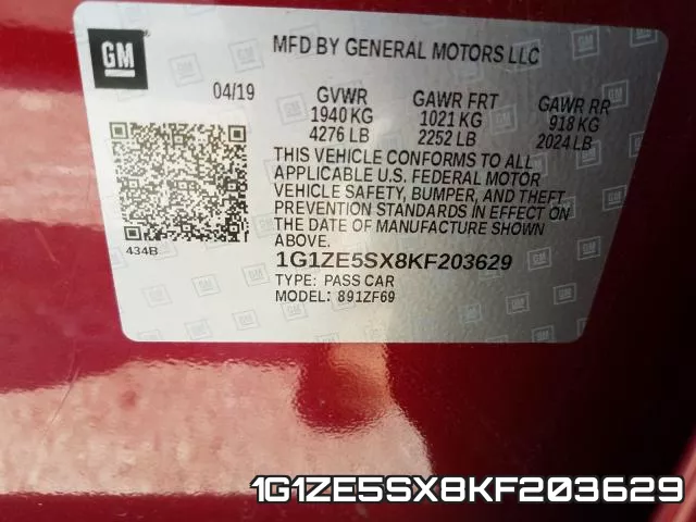 1G1ZE5SX8KF203629 фото 2