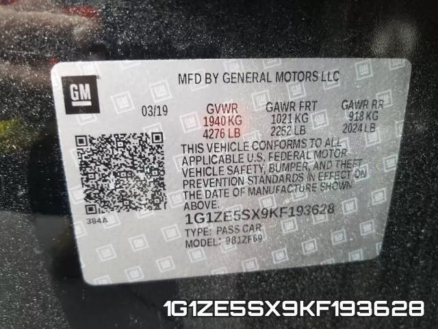 1G1ZE5SX9KF193628 фото 2