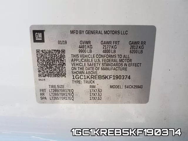 1GC1KREB5KF190374 фото 2