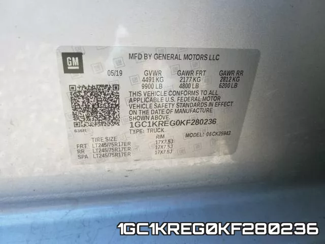 1GC1KREG0KF280236 фото 2