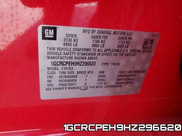 1GCRCPEH9HZ296620 фото 2