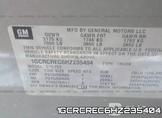 1GCRCREC6HZ235404 фото 10