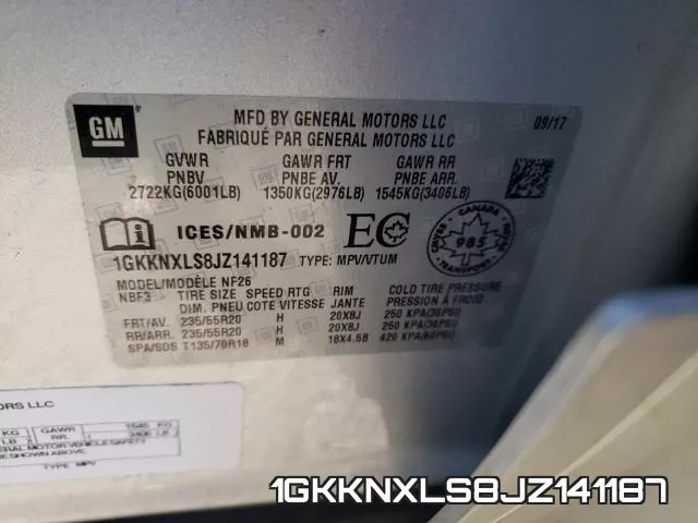 1GKKNXLS8JZ141187 фото 2