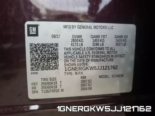 1GNERGKW5JJ121762 фото 2