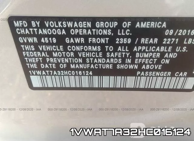 1VWAT7A32HC016124 фото 9