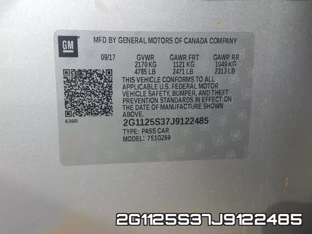 2G1125S37J9122485 фото 2