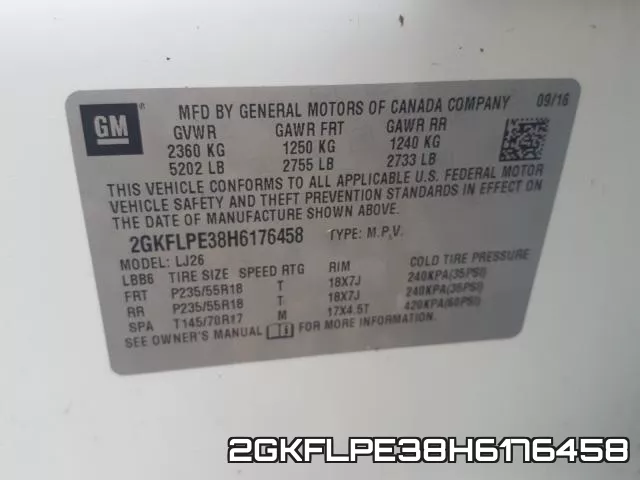 2GKFLPE38H6176458 фото 2