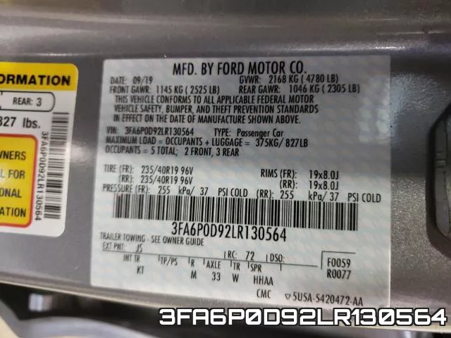 3FA6P0D92LR130564 фото 2