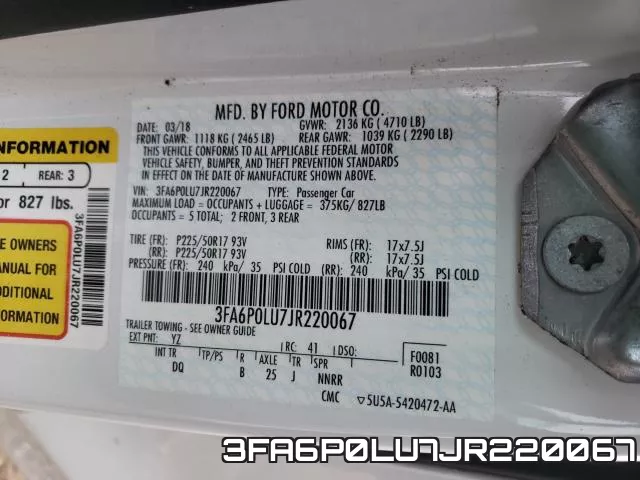 3FA6P0LU7JR220067 фото 2