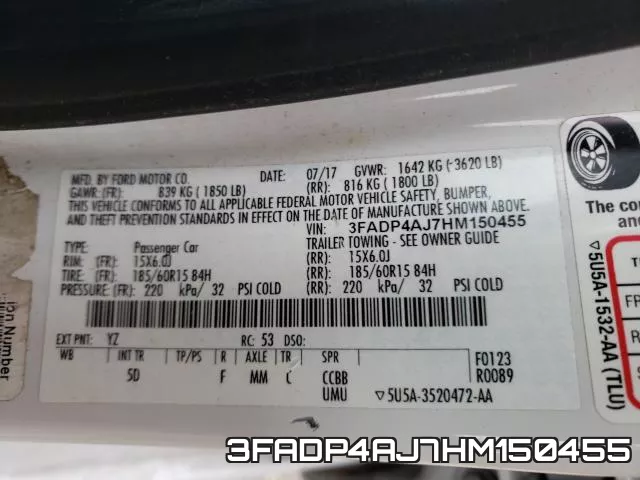 3FADP4AJ7HM150455 фото 2