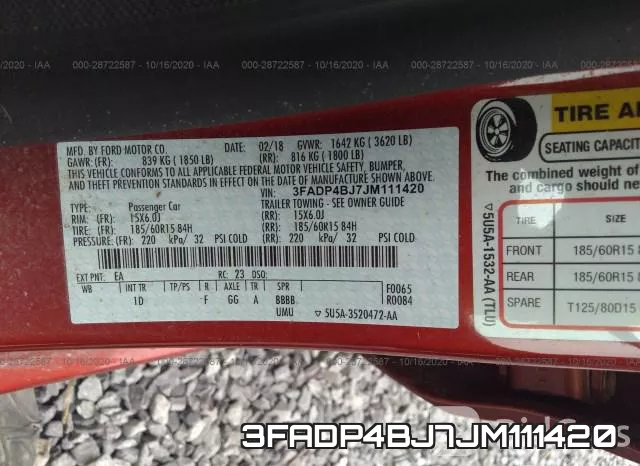 3FADP4BJ7JM111420 фото 8