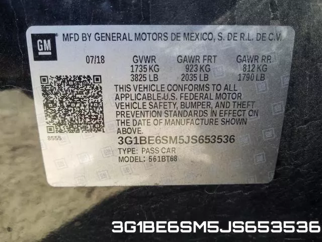 3G1BE6SM5JS653536 фото 2