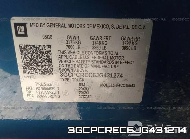 3GCPCREC6JG431274 фото 9