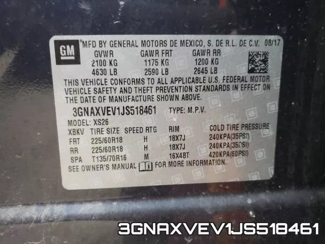 3GNAXVEV1JS518461 фото 2