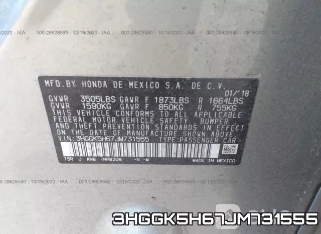 3HGGK5H67JM731555 фото 9