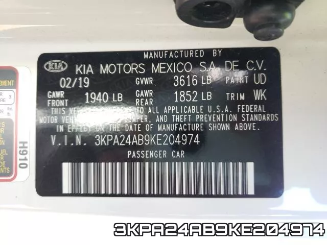 3KPA24AB9KE204974 фото 2
