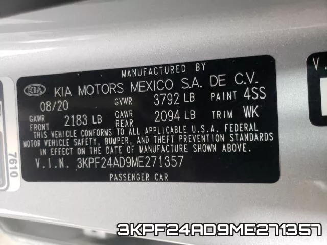 3KPF24AD9ME271357 фото 2