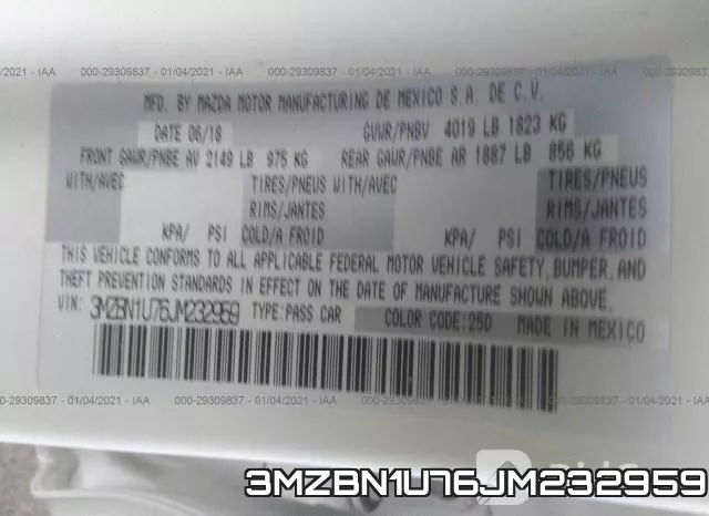 3MZBN1U76JM232959 фото 7