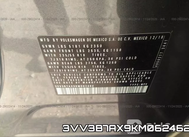 3VV3B7AX9KM062462 фото 10