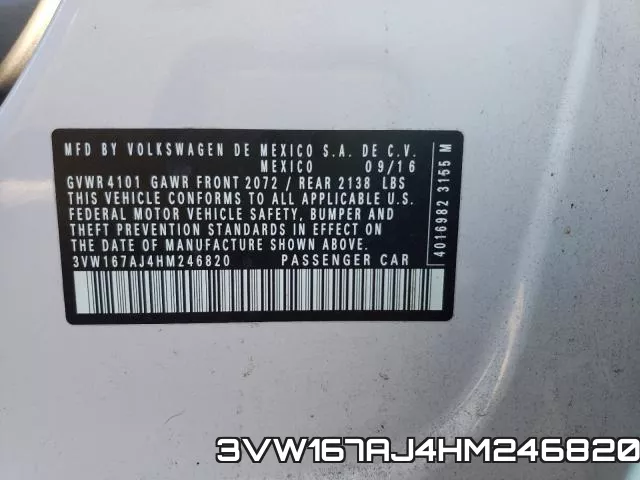 3VW167AJ4HM246820 фото 2