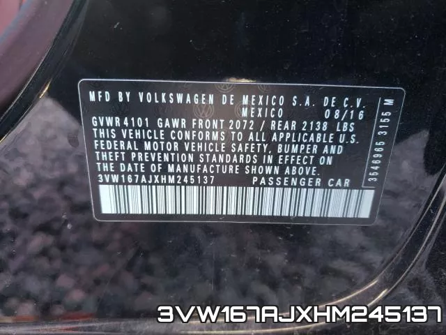 3VW167AJXHM245137 фото 2