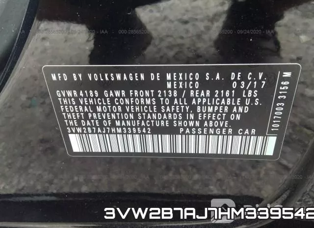 3VW2B7AJ7HM339542 фото 9