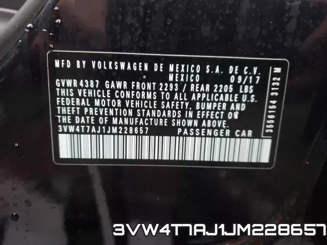 3VW4T7AJ1JM228657 фото 2