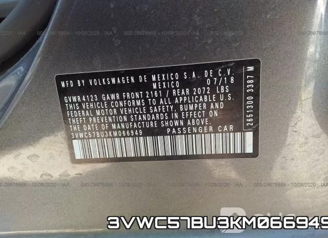3VWC57BU3KM066949 фото 10