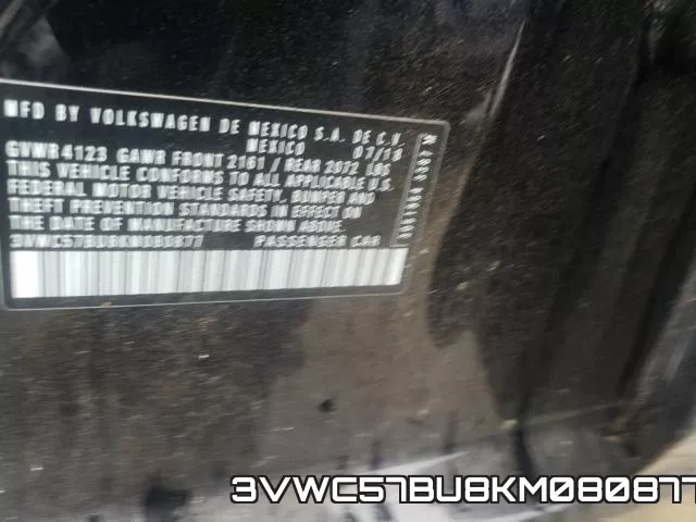 3VWC57BU8KM080877 фото 2
